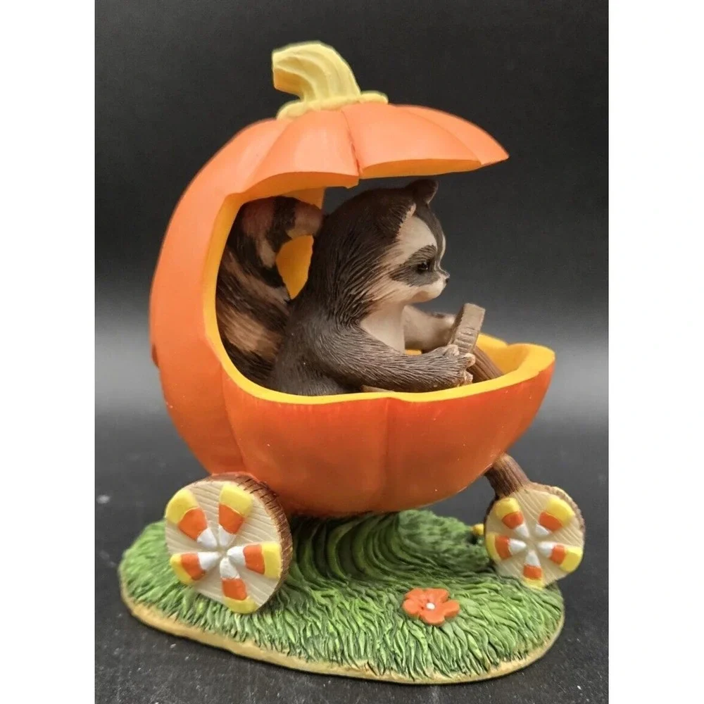 Fitz & Floyd Charming Tails Jack-O-Lantern Jalopy Halloween Pumpkin Candy Corn F